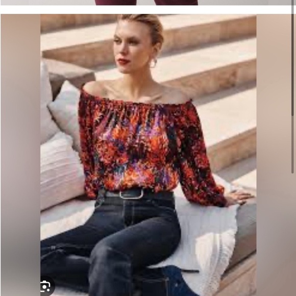 White House black market burnout off the shoulder top size large new with tags - Picture 3 of 3